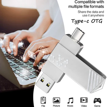 Флешка 128 ГБ, 64 ГБ, 32 ГБ, высокоскоростной USB-флэш-диск, металлический автомобильный USB-флэш-диск, креативный металлический серебристый