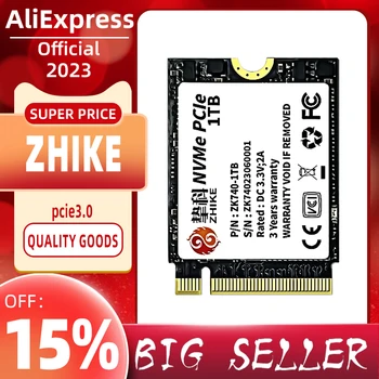 Накопитель Zhike ZK740 1 ТБ 2230 M.2 NVMe PCIe 4.0 SSD для паровой деки, ноутбук Rog Aliado GPD Superfície, планшетный мини-компьютер