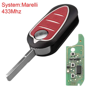 433 МГц, 3 кнопки, система Marelli, дистанционный автомобильный брелок с чипом PCF7946, подходит для Alfa/Romeo