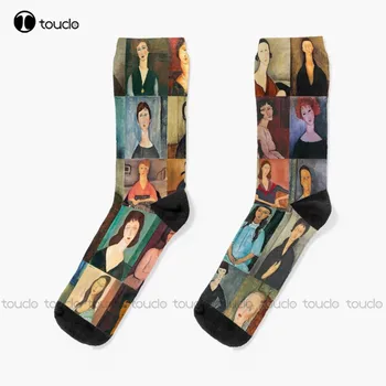 Носки Amadeo Modigliani, Футбольные носки для мальчиков, Персонализированные Пользовательские Носки Унисекс для взрослых, Подростков, молодежи, Забавный Носок с цифровой печатью 360 °