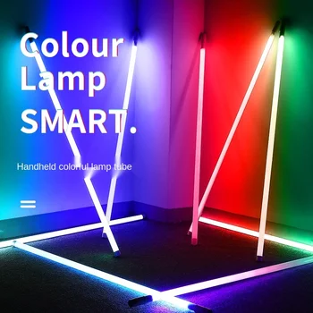 5 шт. светодиодная лампа-трубка, беспроводная лампа для зарядки через USB, цветная светодиодная трубка RGB 120 см, удерживающая светодиодную планку для танцев, концертов