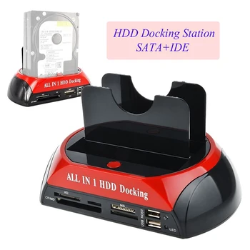 Док-станция для жесткого диска eSATA к USB 2,0/3,0 Адаптер Для 2,5 3,5-Дюймового жесткого диска Док-станция SATA IDE с Двумя Отсеками Жесткий Корпус