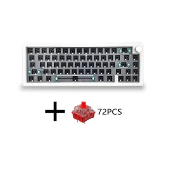GMK67 Индивидуальная Механическая клавиатура + Красный переключатель DIY Kit С возможностью горячей замены RGB Подсветки, 3 режима механической клавиатуры, Белый