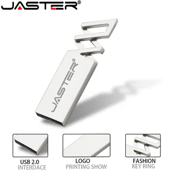 JASTER Новый полый Металлический Серебристый USB флэш-накопитель 4 ГБ 8 ГБ 16 ГБ 32 ГБ 64 ГБ Флэш-диск реальной емкости 2.0 С Пользовательским ЛОГОТИПОМ Оптом