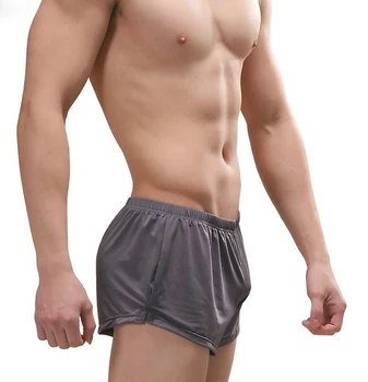 Высокоэластичное спортивное мужское нижнее белье Ice Silk, горячие дышащие домашние шорты-боксеры, сексуальные брюки для бега со стрелками