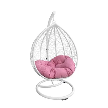 Подвесное кресло-яйцо из полиэстера M & M Sales Enterprises с подушкой и подставкой - белый