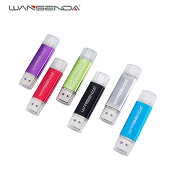 Wansenda Металлические OTG USB Флэш-накопители Pendrives 4GB 8GB 16GB 32GB 64GB 128GB 256GB Cle USB-накопитель для Micro Android/PC Pen Drive