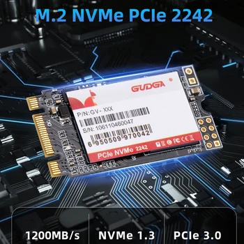 GUDGA NVMe SSD M2 512GB 1 ТБ PCIe 3,0x2 M.2 NVMe 2242 Для Ноутбука Настольный Ноутбук Внутренние жесткие диски 128 ГБ 256 ГБ Ssd