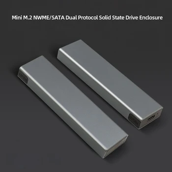 Корпус для жесткого диска с двойным протоколом M.2 NVMe SSD USB3.1 Type-C 10Gps Поддерживает корпус для жесткого диска SSD 2230/2242/2260/2280